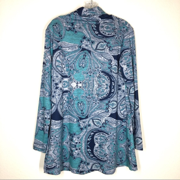 Miusey | Cowl Neck Paisley Tunic Top - Picture 6 of 12